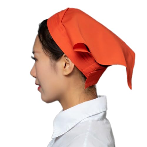 1 Stück Dreieckig Kopftuch Kopftüchern Haarbänder Stirnbänder Dreieckstuch Haarschal Haarband Stirnband Haarschmuck Kopfbedeckung für Herren Damen für Kellner Küche Esszimmer,Orange von Wambere