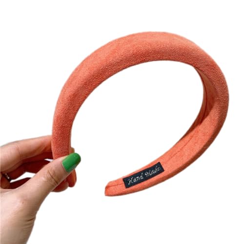 1 Stück Haarreif,Damen Haarbänder Vintage Samt Breite Stirnband,Haarreifen Stirnbänder Haarband Haarschmuck Haar Accessoire für Mädchen und Frauen für den Täglichen Gebrauch,Orange von Wambere