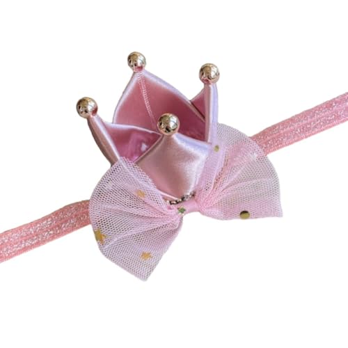 1 Stück Krone Stirnband Mädchen Prinzessin Tiara Crown Haarband Elastisches Krone Haarband Haarreif Haarschmuck Kopfbedeckung Haarstyling Accessoires für Geburtstags Party Festivals,Rosa von Wambere