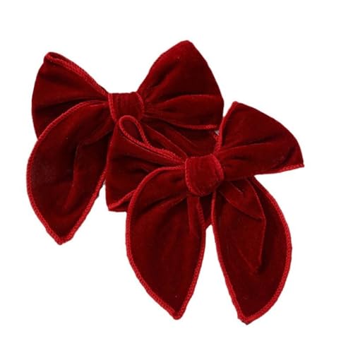 1 Stück Samt Schleife Haarnadel Damen Haarspange Haarschleifen Bogen-Haarnadel Rutschfeste Haarschmuck Haarklammern Haar Accessoires für Tägliches Tragen Hochzeit Party Weihnachten,Dunkelrot von Wambere
