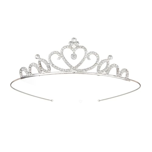 1 Stücke 13 x 14 cm Kristallkrone,Strass Tiara,Diadem,Prinzessin Krone,Braut Tiara,Kristall Krone,Prinzessin Tiara,Damenkrone,für Hochzeit Abschlussball Festzug Prinzessinnenpartys,Silber D von Wambere