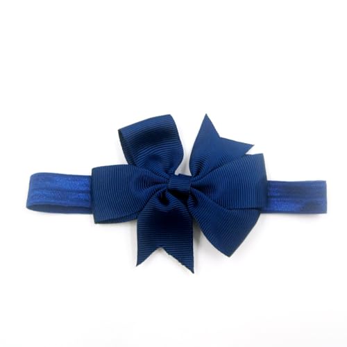 10 Stück Baby Haarband,Baby Haarschleifen,Neugeborenes Stirnband Bogenknoten Stirnbänder Kinder Haarbänder Haarschmuck Kopfbedeckung für Babyparty Geburtstag Familienfotografie,Navy blau von Wambere