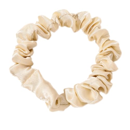 10 Stück Damen Seide Haarringe Haargummis Haare Ringe Seide Scrunchies Satin Haargummi Zopfgummis Pferdeschwanz Halter Hairband Haarschmuck Kopfbedeckung für Frauen Mädchen,Creme von Wambere