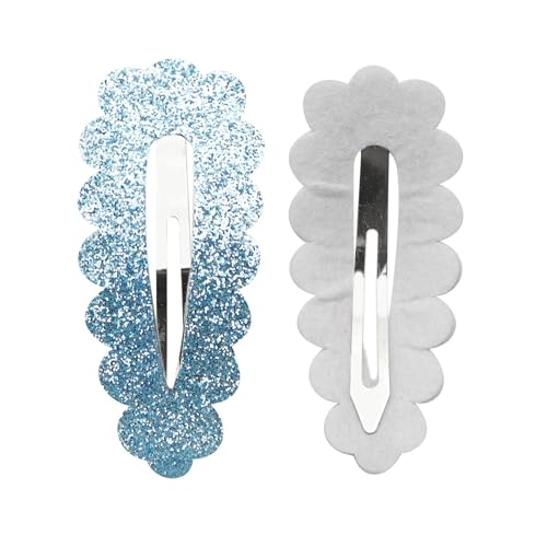 10 Stück Glitzer Haarspangen 24x55mm Haar Schnappclips Blütenblatttyp Haarnadel Haarstyling Zubehör Rutschfest Haarclips Haarklammern Kopfschmuck Haarschmuck für Damen Frauen,Hellblau von Wambere