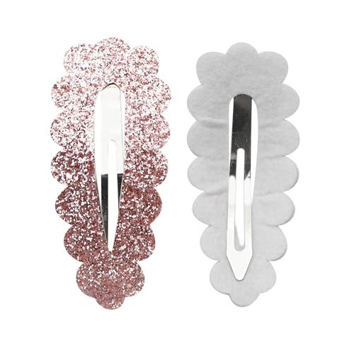 10 Stück Glitzer Haarspangen 24x55mm Haar Schnappclips Blütenblatttyp Haarnadel Haarstyling Zubehör Rutschfest Haarclips Haarklammern Kopfschmuck Haarschmuck für Damen Frauen,Hellrosa von Wambere