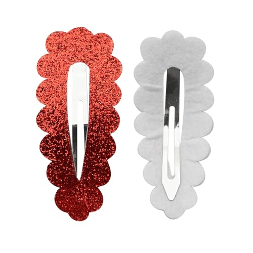 10 Stück Glitzer Haarspangen 24x55mm Haar Schnappclips Blütenblatttyp Haarnadel Haarstyling Zubehör Rutschfest Haarclips Haarklammern Kopfschmuck Haarschmuck für Damen Frauen,Rot von Wambere