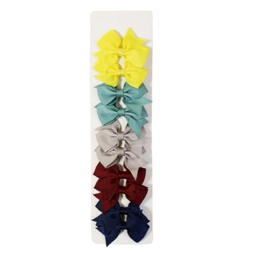 10 Stück Haarspange mit gerippter Satinschleife,Schleifenhaarnadel Schleife Haarspangen Haarschleifen Clips Babyschleifen Clips Haarklammern Haarclips Haarschmuck Kopfbedeckung,Bunt 4 von Wambere