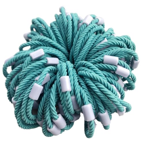 100 Stück Damen Gefädeltes Haargummis Haarringe Gummibänder Elastische Haarseil Haarband Kopfbedeckung Pferdeschwanzhalter Haarschnur Haarschmuck für Frauen Mädchen Tägliches Tragen,Blau Grün von Wambere