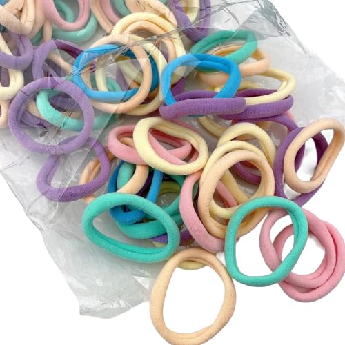 100 Stück Haargummis Nahtloses Haargummi Elastisches Haarseil Haarringe Damen Pferdeschwanzhalter Haarband Zopfgummis Haarbänder Haarschmuck Kopfschmuck für Tägliche Kleidung,Gemischt B von Wambere