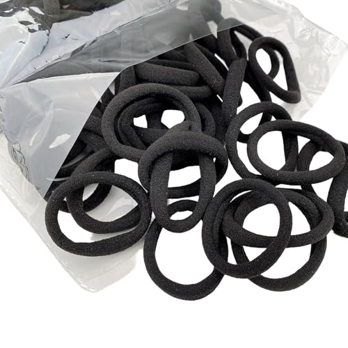 100 Stück Haargummis Nahtloses Haargummi Elastisches Haarseil Haarringe Damen Pferdeschwanzhalter Haarband Zopfgummis Haarbänder Haarschmuck Kopfschmuck für Tägliche Kleidung,Schwarz von Wambere