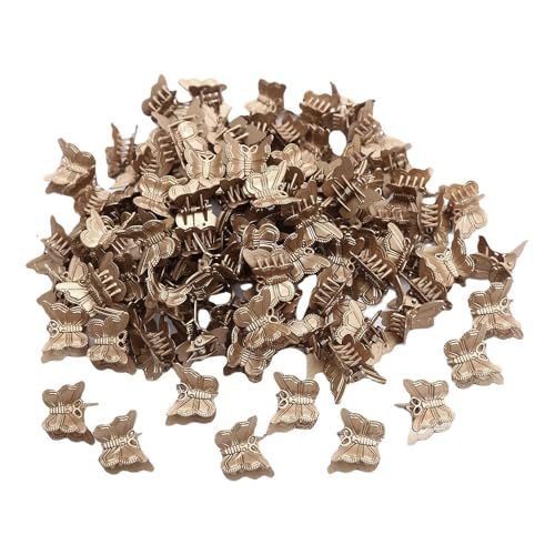 100 Stück Mini Haarkralle Bunt Mini Haarclips Schmetterlingshaarnadel Klaue Haarspange Schmetterling Haarspange Krallen Haarclips,Geeignet für Damen Mädchen Kinder Haarschmuck,Bronze von Wambere