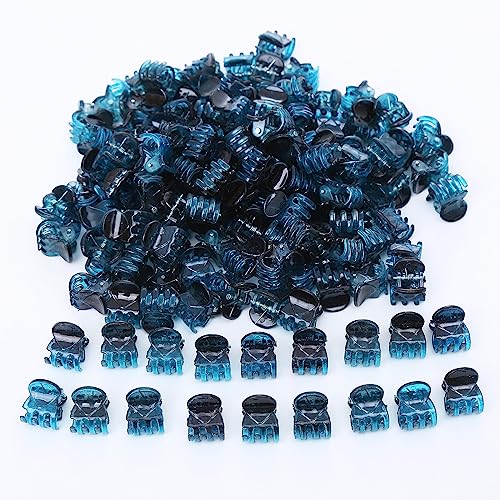100 Stück Mini Haarspangen Klaue Haarspange Klipsen Haarklammer Haar Schmuck Haarklammern Mädchen Kinder Haarspangen Haarclips Damen für Mädchen Frauen Zubehör Tägliches Tragen,Blau von Wambere