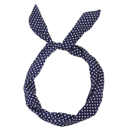 12 Stück Damen Haarband mit Draht Polka Dot Haargummi Haarreif mit Schleife Stirnband mit Hasenohren Vintage Stirnbänder Kopfband Haarschmuck Kopfbedeckung für Frauen Mädchen,Navy blau von Wambere