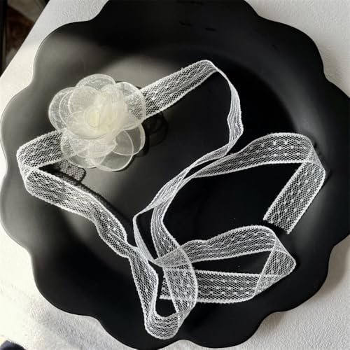 12 Stück Damen Weiß Stirnband aus Spitzenband Vintage Spitze Rosen Blumenband Haargummi Kopfbedeckung Haarschmuck Haarband Stirnbänder Haar-Accessoires für Hochzeit Party Bankett, von Wambere