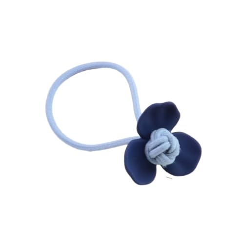 12 Stück Haargummis Geknotetes Haarband mit dreiblättrigen Blüten,Damen Haargummis Haarring Gummibänder Haarband Elastische Haarseil Pferdeschwanzhalter Haarschmuck Kopfbedeckung,Blaugrau von Wambere