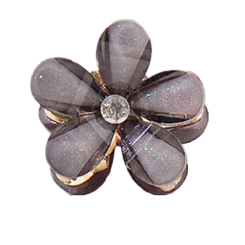 12 Stück Mini Blumen Haarspangen Blumenhaarnadel Blumenclip Haarklammern Haarclips Krallenclip Rutschfeste Haarkrallen Haarschmuck Kopfschmuck für Damen Frauen Tägliches Tragen,Grau von Wambere