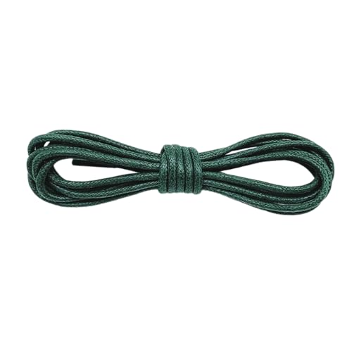 2 Paar reißfeste Langlebig Schnürsenkel Runde Gewachste Schuhbänder 2.5mm Dünne Shoelaces Business Schnürsenkel für Damen Herren Lederschuhe Stiefel Anzugschuhe Halbschuhe,Dunkelgrün,60cm von Wambere