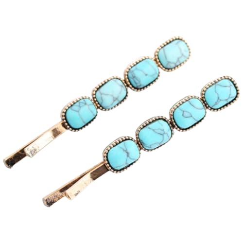 2 Paare Bobby Pins Damen Haarnadeln Vintage Haarnadel Bunt Haarspangen Hairpin Rutschfest Haarschmuck Haarklemmen Haarschieber Haar Clips Kopfbedeckung für Hochzeit Party Bankett,Blau A von Wambere