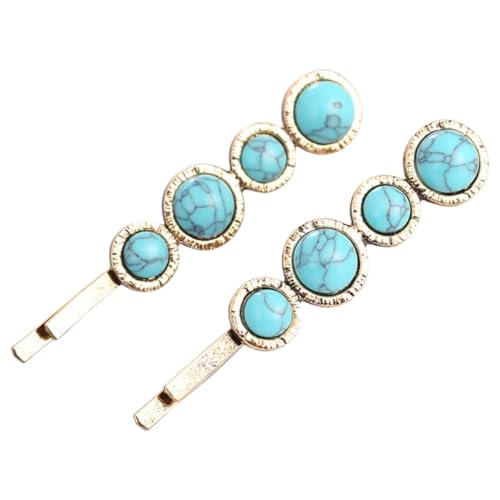 2 Paare Bobby Pins Damen Haarnadeln Vintage Haarnadel Bunt Haarspangen Hairpin Rutschfest Haarschmuck Haarklemmen Haarschieber Haar Clips Kopfbedeckung für Hochzeit Party Bankett,Blau C von Wambere