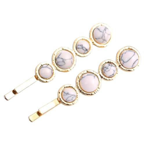 2 Paare Bobby Pins Damen Haarnadeln Vintage Haarnadel Bunt Haarspangen Hairpin Rutschfest Haarschmuck Haarklemmen Haarschieber Haar Clips Kopfbedeckung für Hochzeit Party Bankett,Weiß C von Wambere