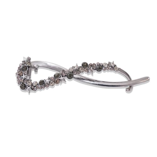 2 Stück 10cm Strass Haarnadel Drehclip Damen Haarspange Haarschmuck Haar Clip Haar Accessoires Haarspängchen Haarklammern Frauen Kopfbedeckung für Tägliches Tragen Hochzeit Party,Gun Black von Wambere