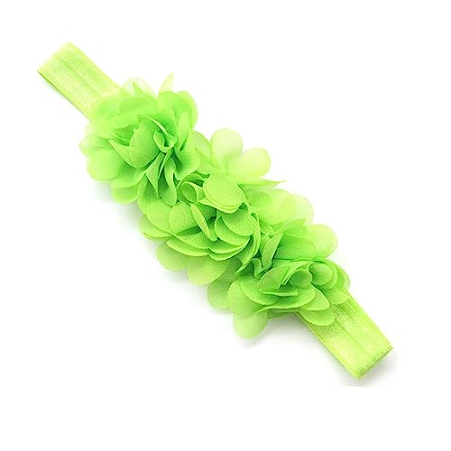 2 Stück Baby Haarband Chiffon Baby Stirnband Blumen Stirnband Baby Mädchen Stirnbänder Elastischer Turban Haarschmuck für Säuglinge Kleinkinder Neugeborene,Babyzubehör Haarschmuck,Grün von Wambere