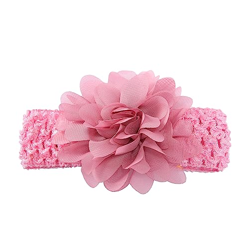 2 Stück Baby Haarband Kopfband Baby Schmuck Blumen Stirnband Babystirnband Mädchen Elastisches Stirnband Haarband Baby Taufe Neugeborene Mädchen Haarband Babyzubehör Haarschmuck,Altrosa von Wambere