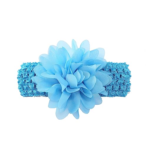 2 Stück Baby Haarband Kopfband Baby Schmuck Blumen Stirnband Babystirnband Mädchen Elastisches Stirnband Haarband Baby Taufe Neugeborene Mädchen Haarband Babyzubehör Haarschmuck,Blau von Wambere