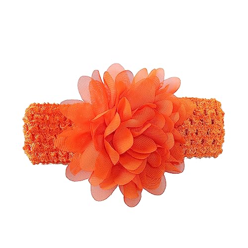 2 Stück Baby Haarband Kopfband Baby Schmuck Blumen Stirnband Babystirnband Mädchen Elastisches Stirnband Haarband Baby Taufe Neugeborene Mädchen Haarband Babyzubehör Haarschmuck,Dunkelorange von Wambere