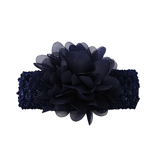 2 Stück Baby Haarband Kopfband Baby Schmuck Blumen Stirnband Babystirnband Mädchen Elastisches Stirnband Haarband Baby Taufe Neugeborene Mädchen Haarband Babyzubehör Haarschmuck,Navy blau von Wambere