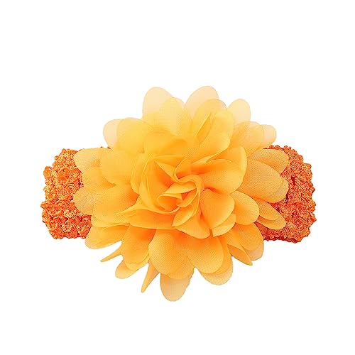 2 Stück Baby Haarband Kopfband Baby Schmuck Blumen Stirnband Babystirnband Mädchen Elastisches Stirnband Haarband Baby Taufe Neugeborene Mädchen Haarband Babyzubehör Haarschmuck,Orange von Wambere