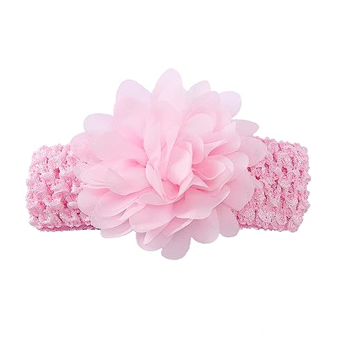 2 Stück Baby Haarband Kopfband Baby Schmuck Blumen Stirnband Babystirnband Mädchen Elastisches Stirnband Haarband Baby Taufe Neugeborene Mädchen Haarband Babyzubehör Haarschmuck,Rosa von Wambere