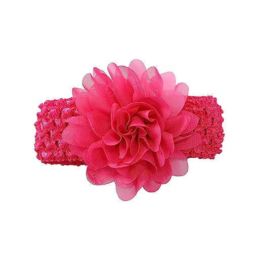 2 Stück Baby Haarband Kopfband Baby Schmuck Blumen Stirnband Babystirnband Mädchen Elastisches Stirnband Haarband Baby Taufe Neugeborene Mädchen Haarband Babyzubehör Haarschmuck,Rosenrot von Wambere