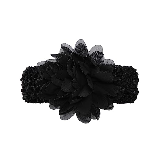 2 Stück Baby Haarband Kopfband Baby Schmuck Blumen Stirnband Babystirnband Mädchen Elastisches Stirnband Haarband Baby Taufe Neugeborene Mädchen Haarband Babyzubehör Haarschmuck,Schwarz von Wambere