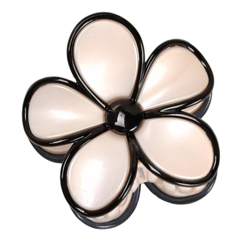 2 Stück Blumenhaarnadel Damen Blumen Krallenclip Haarspangen Kunststoff Haarklammern Rutschfeste Haarclips Vintage Haarnadel Frauen Haarschmuck Kopfbedeckung Haarstyling Zubehör,Creme B von Wambere