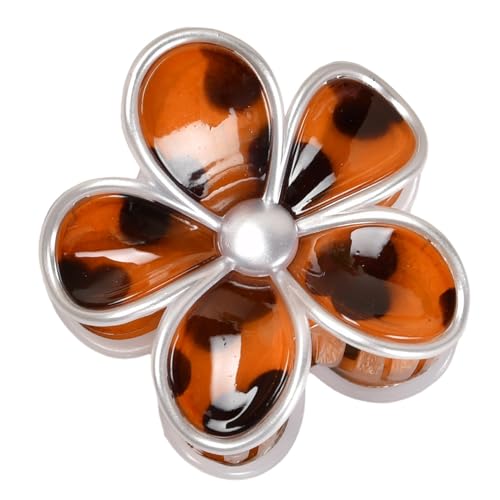 2 Stück Blumenhaarnadel Damen Blumen Krallenclip Haarspangen Kunststoff Haarklammern Rutschfeste Haarclips Vintage Haarnadel Frauen Haarschmuck Kopfbedeckung Haarstyling Zubehör,Kaffee D von Wambere