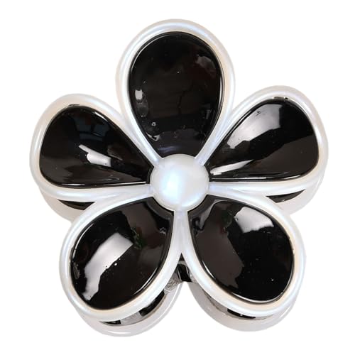 2 Stück Blumenhaarnadel Damen Blumen Krallenclip Haarspangen Kunststoff Haarklammern Rutschfeste Haarclips Vintage Haarnadel Frauen Haarschmuck Kopfbedeckung Haarstyling Zubehör,Schwarz D von Wambere