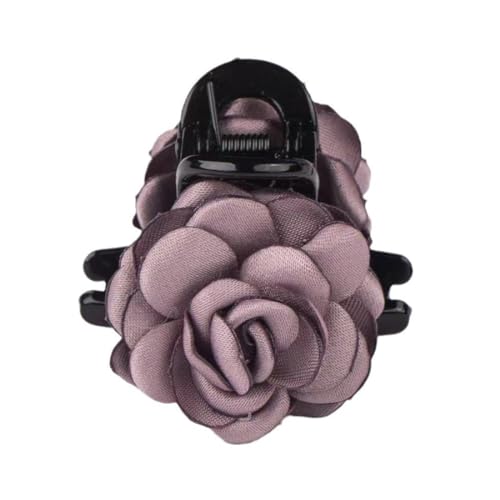 2 Stück Damen Blumen Haarnadel Rosenhaarnadel Haarklammern Haarspangen Blumenhaarnadel Rutschfeste Haarclips Kopfbedeckung Haarschmuck für Frauen Mädchen für Tägliches Tragen,Bohnenpaste Lila von Wambere