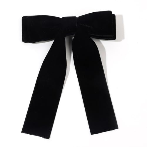 2 Stück Damen Doppelschicht Samt Haarnadelschleife Haarschleifen Clips Haarspangen Kopfbedeckung Entenschnabelklammer Bogen Haarnadel Haarschmuck für Frauen Mädchen Hochzeit Party,Schwarz von Wambere