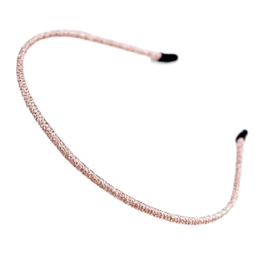 2 Stück Damen Dünnes Stirnband Glitzer Haarreif Vintage Rutschfest Haarreifen Haarschmuck Kopfband Kopfbedeckung Kopfschmuck für Weihnachten Geburtstag Party Täglicher Gebrauch,Rosa von Wambere