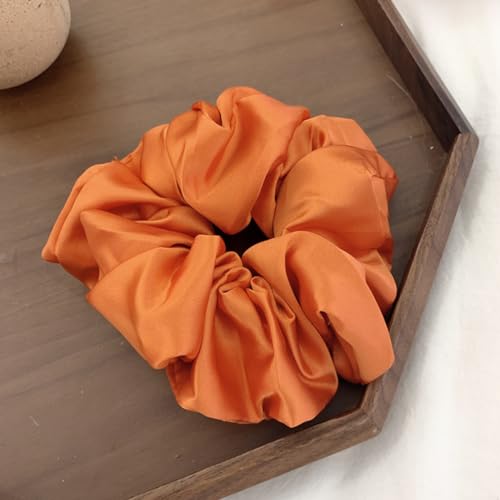 2 Stück Damen Elastische Haargummi Scrunchie Pferdeschwanzhalter Haarband Haar Gummibänder Haarbänder Haarseil Zopfgummis Haarschmuckfür Frauen Mädchen für Tägliches Tragen,Orange von Wambere