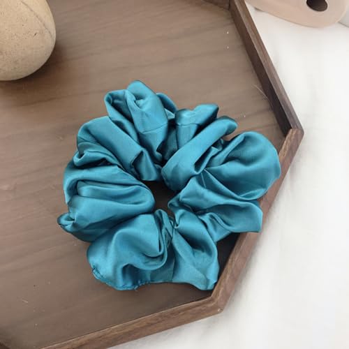 2 Stück Damen Elastische Haargummi Scrunchie Pferdeschwanzhalter Haarband Haar Gummibänder Haarbänder Haarseil Zopfgummis Haarschmuckfür Frauen Mädchen für Tägliches Tragen,blauer See von Wambere