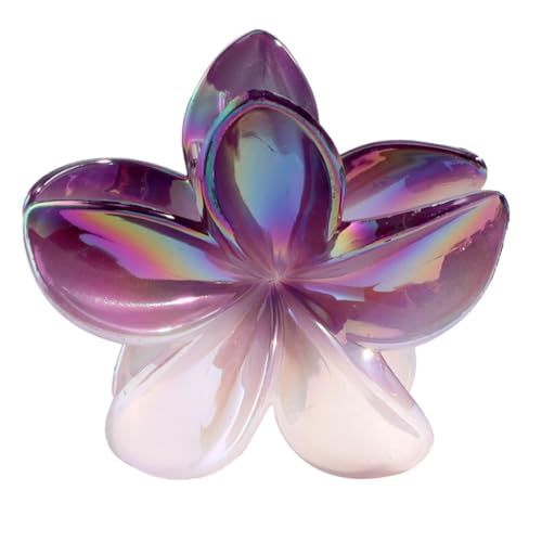 2 Stück Damen Farbverlauf Blumenhaarnadel Blumen Haarklammern Rutschfeste Kunststoff Krallenclip Haar Krallen Haarspangen Kopfbedeckung Haarklammern Haarschmuck für Tägliches Tragen,Dunkles Lila von Wambere