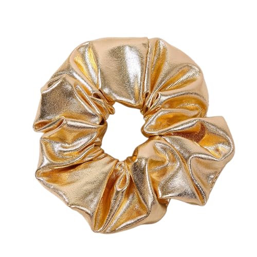 2 Stück Damen Haargummi Leder Haargummis Cosplay Haarschmuck Elastische Haargummi Gummibänder Haarseil Scrunchies Haarringe Frauen Stirnbänder Pferdeschwanzhalter Kopfschmuck,Silber von Wambere