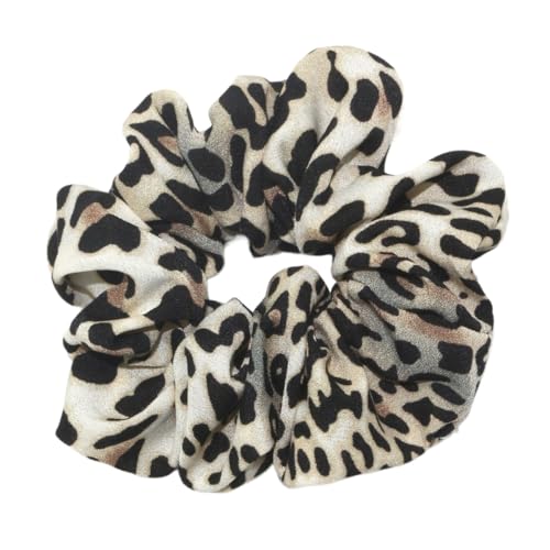 2 Stück Damen Haargummi Leopardenmuster Haarband Dickdarm-Haarband Haar Scrunchies Elastische Gummibänder Haargummis Haarseil Pferdeschwanz Halter Kopfbedeckung Haarschmuck,Beige von Wambere