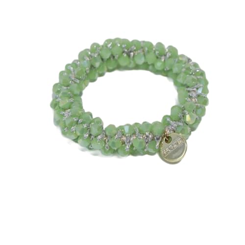 2 Stück Damen Haargummis Perlen Kristallen Haargummi Elastisches Haarseil Haarband Scrunchies Zopfgummi Gummibänder Haarschmuck Pferdeschwanzhalter Haarbänder Frauen Kopfschmuck,Grün von Wambere