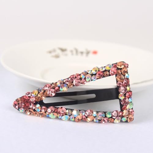 2 Stück Damen Haarspange Dreiecksform Haarclips Strass Haarnadel Haarspangen Kopfbedeckung Rutschfest Haarklammern Haarschmuck für Frauen Mädchen Geburtstag Party Bankett,Rosa von Wambere