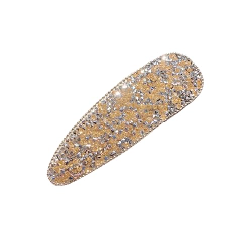 2 Stück Damen Haarspange Strass Haarnadel Seitlicher Pony Haarnadel Haarschmuck Wassertropfen Haarnadel Haarclips Rutschfest Kopfbedeckung Haarklammern für Geburtstag Party Bankett,Champagner von Wambere