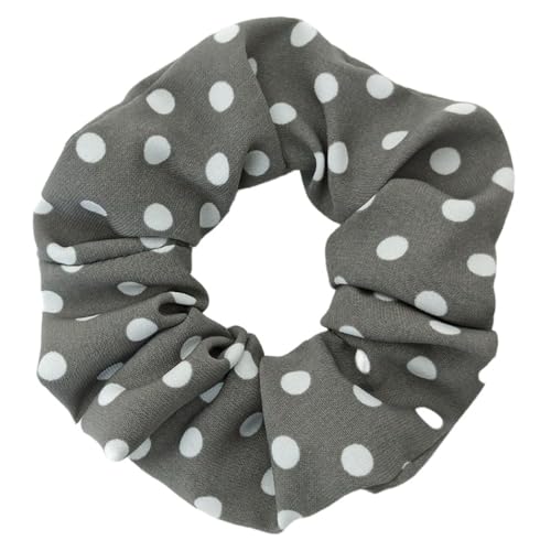 2 Stück Damen Polka Dot Haargummi Haarringe Gummibänder Elastische Haarseil Haarschnur Haarschmuck Pferdeschwanzhalter Scrunchies Kopfbedeckung für Mädchen Frauen Tägliches Tragen,Grau von Wambere