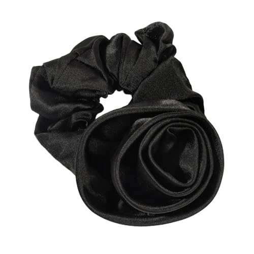 2 Stück Damen Rosen Haarringe Blumen-Dickdarm-Haargummi Gummibänder Haarband Kopfbedeckung Elastische Haarseil Pferdeschwanzhalter Haarschnur Haarschmuck für Tägliches Tragen,Schwarz von Wambere